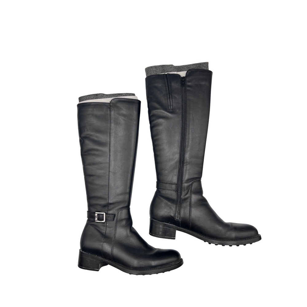 La Canadienne Tall Boots Women 8 Black Excellent Leather Waterproof Buckle Zip